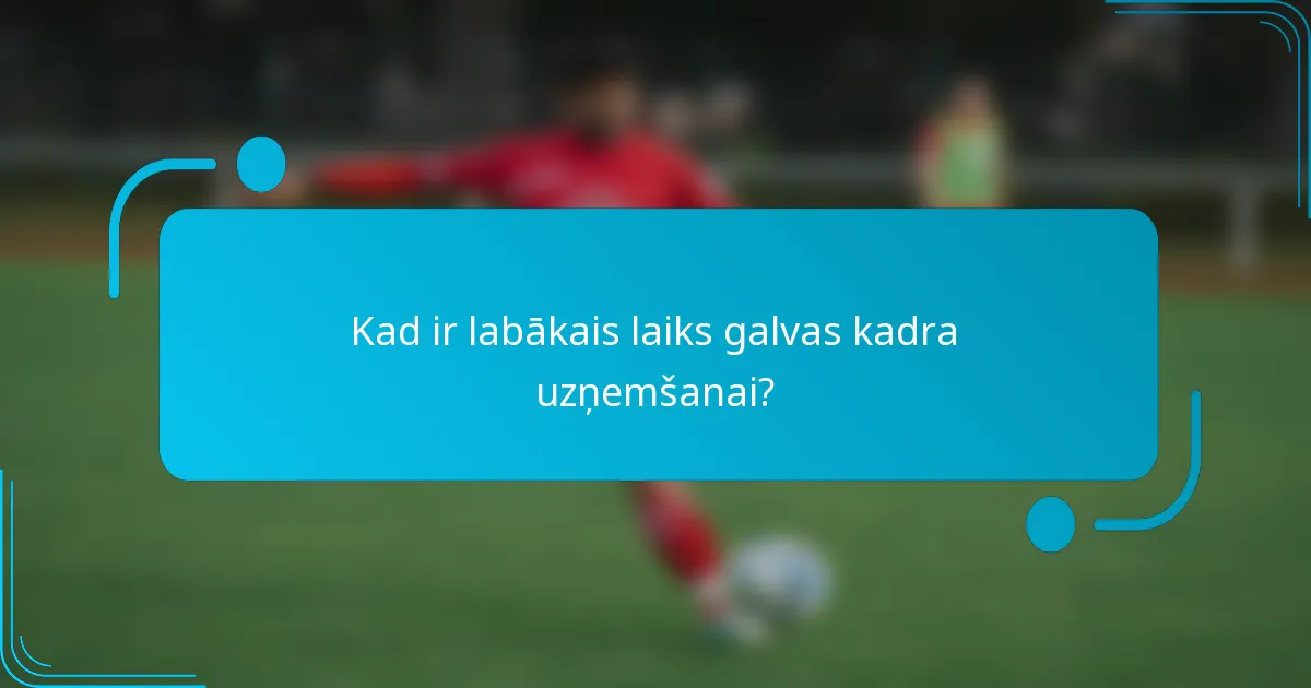 Kad ir labākais laiks galvas kadra uzņemšanai?