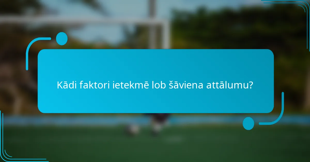 Kādi faktori ietekmē lob šāviena attālumu?